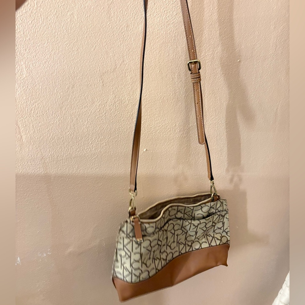 Stylish Beige and Brown Crossbody Bag